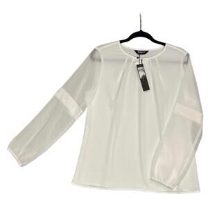 NWT Allegra K Women’s Long Sleeve Keyhole Neck Blouse